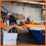 Fabric for Containment Boom being cut