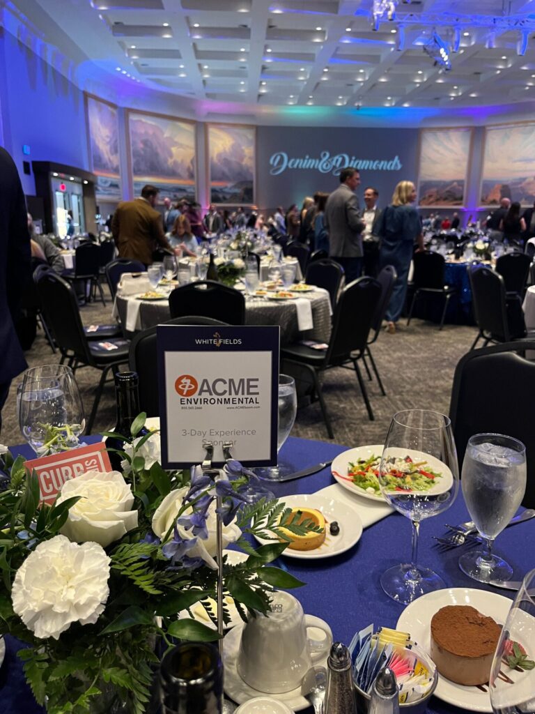 ACME's sponsorship table at the reception for the White Fields Golf Tournament