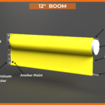 3D model for ACME's yellow 12" Containment Boom with top cable (Fast water Boom)