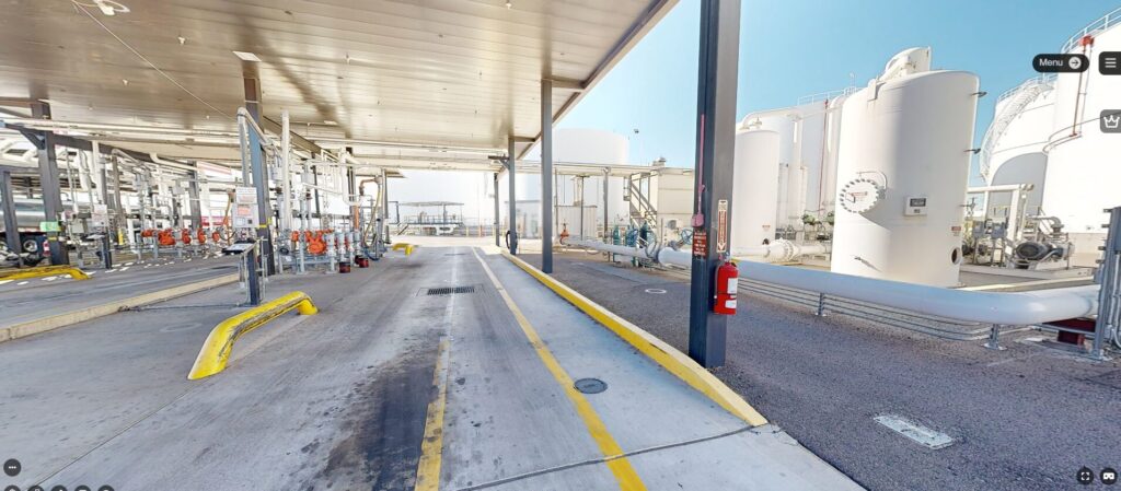 First-person view of customers semi-truck loading rack