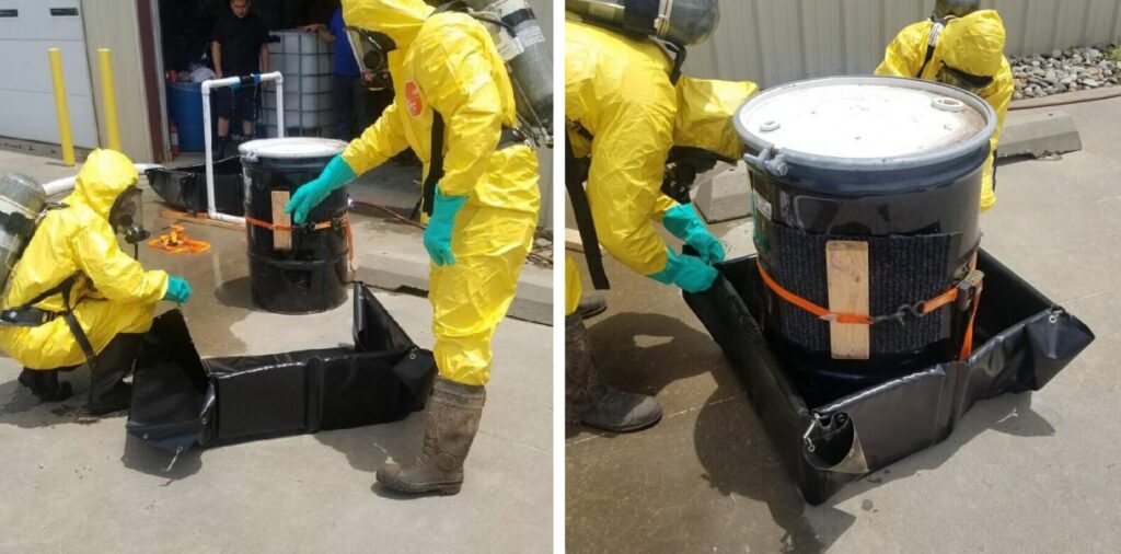 55 gallon drum spill secondary containment berm control spill response