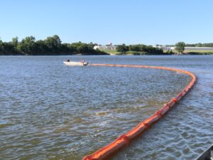 ACME's 18" Boom deployed in large river