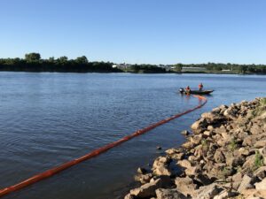 ACME's 18" Boom deployed in large river