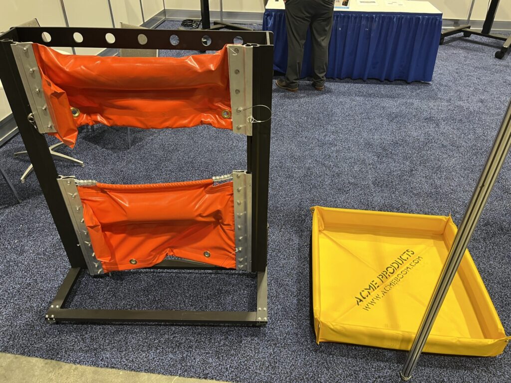 ACME Environmental's Containment Boom and Portable Berm on display during the Mechanical Recovery Display and Demonstration 
