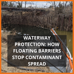 Thumbnail for an article about how floating barriers protect waterways and stop the spread of contaminants