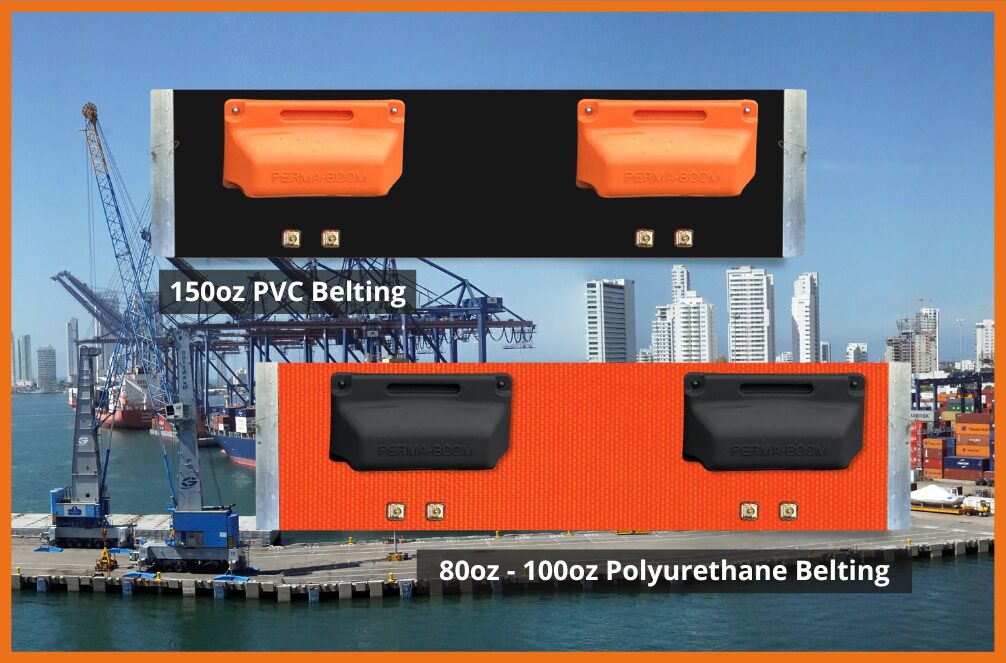 Perma boom thumbnail showing the different types of fabric we use for permanent containment boom