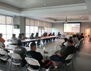 Students in the Boom School hosted by ACME Environmental and RRS in the classroom for the HAZWOPER Refresher Course and Decontamination Exercise 