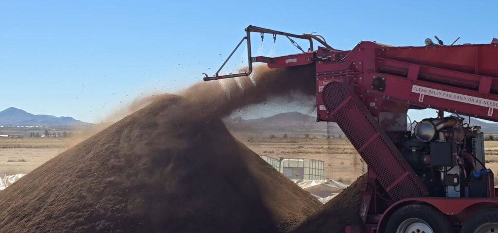 Up close shot of ACME's Ex Situ Remediation Unit treating soil contaminated with diesel