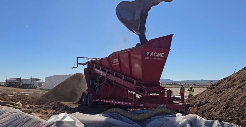 ACME's Ex Situ Remediation Unit treating soil contaminated with diesel