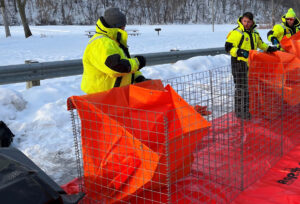 Temporary storage Rapid-H2O used at ice water and snow emergency response training